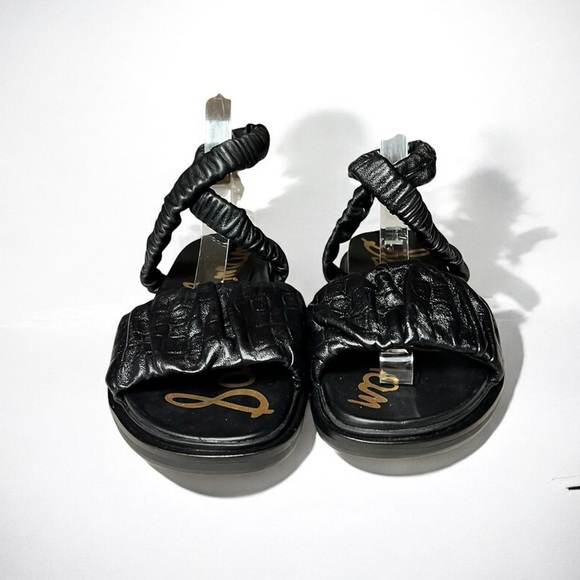 🌻NEW NWOT Sam Edelman Black Leather Velma Sandals | Size 6 - Picture 6 of 9